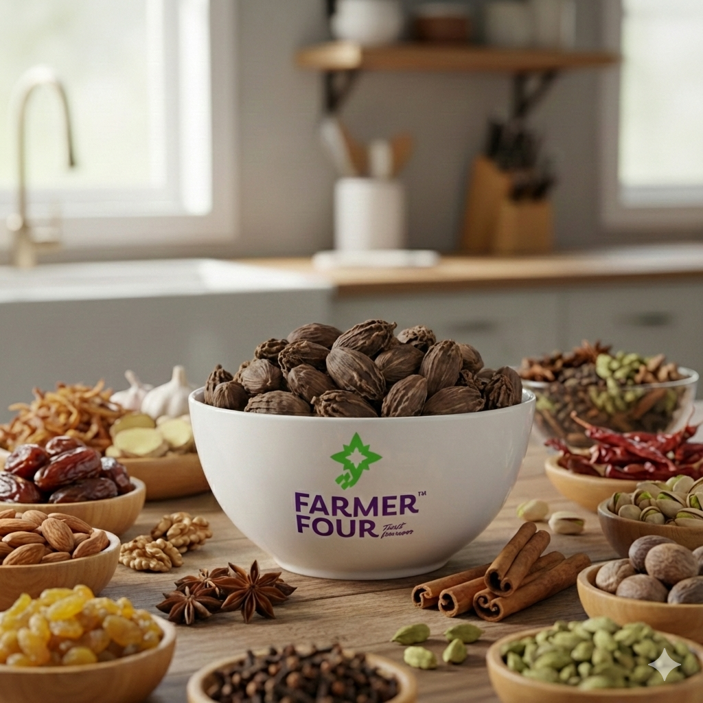 Black Cardamom, Badi Elaichi, Badi Ilaychi, Moti Elaichi, Kali Elaichi, Periya Elakkai, Dodda Elakki, Karutha Elam, Pedda Elakulu, Black Cardamom Pods, Black Cardamom, Badi Elaichi (बड़ी इलायची), Kali Elaichi (काली इलायची), Moti Elaichi (मोती इलायची), Periya Elakkai (பெரிய எலக்காய்), Dodda Elakki (ದೊಡ್ಡ ಏಲಕ್ಕಿ), Karutha Elam (കരുത്ത ഏലം), Pedda Elakulu (పెద్ద ఏలకులు), Black Cardamom Pods